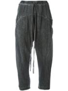 Lost & Found Ria Dunn Cropped Track Pants, Women's, Size: Medium, Grey, Linen/flax/spandex/elastane
