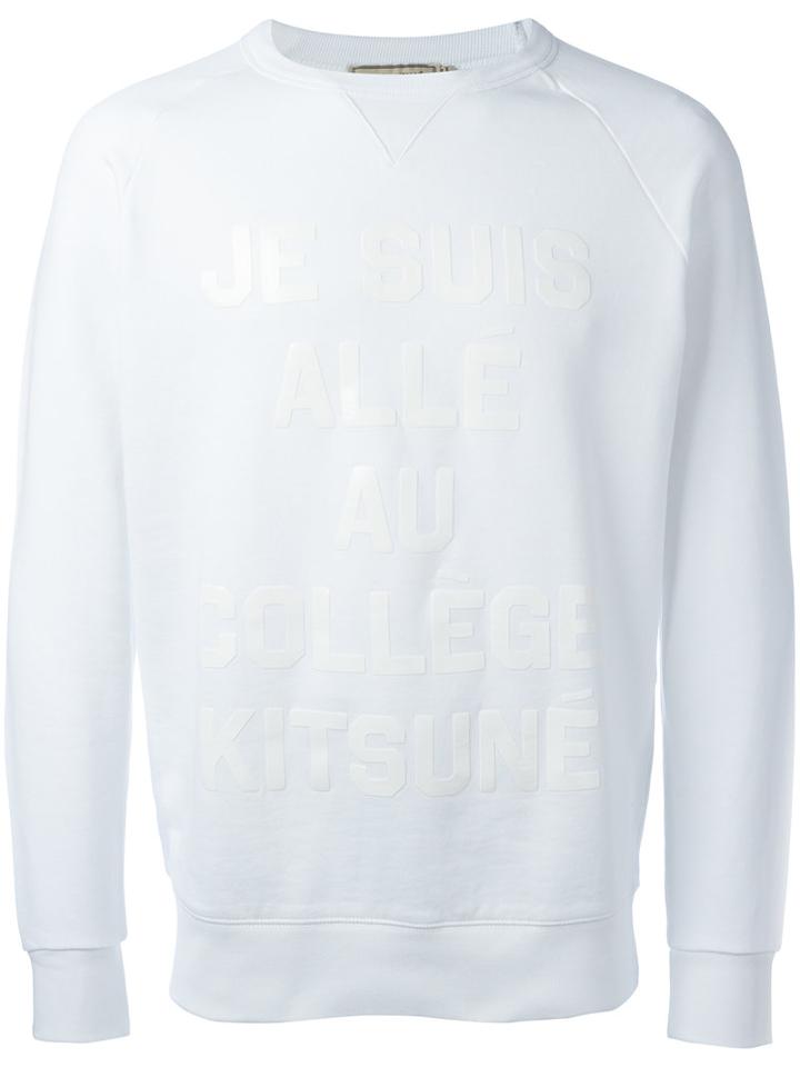 Maison Kitsuné 'je Suis' Print Sweatshirt, Men's, Size: Large, White, Cotton