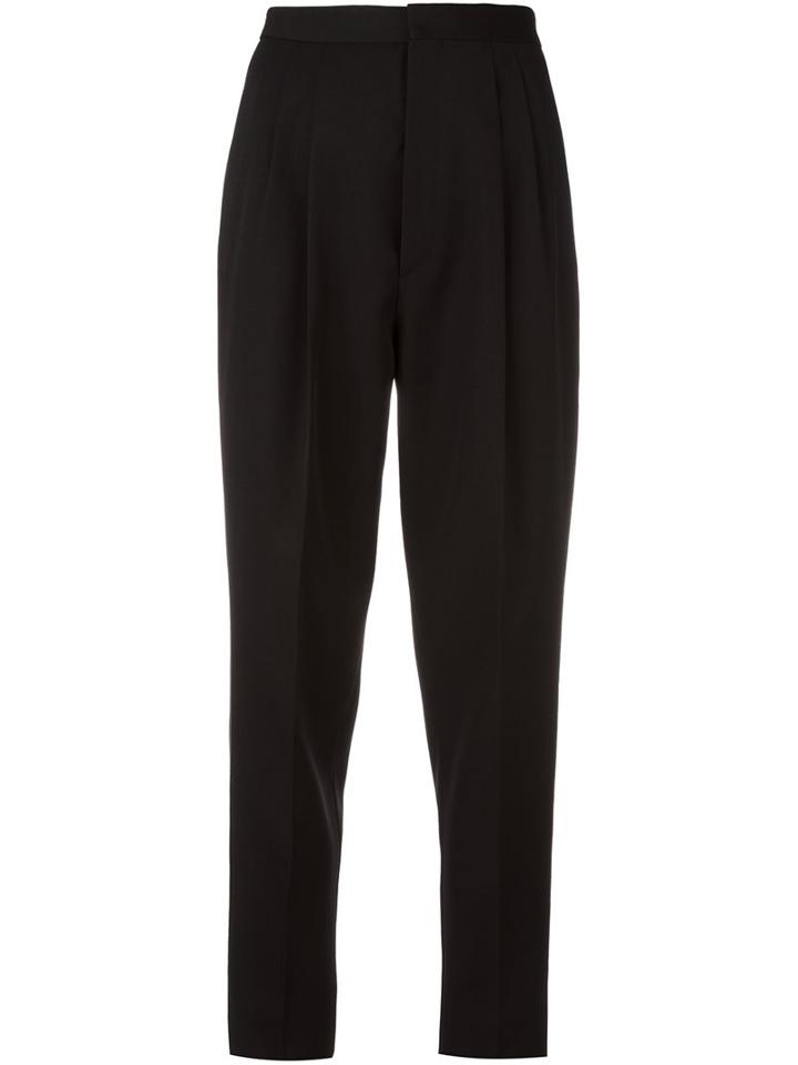 Saint Laurent 'iconic Le Smoking' Tube Trousers, Women's, Size: 36, Black, Silk/cotton/viscose/virgin Wool