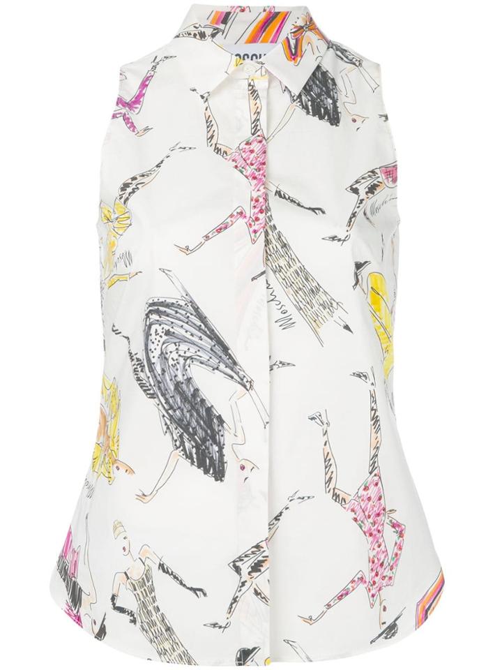 Moschino Fashion Sketches Print Shirt - White