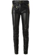 Moschino Imitation Leather Trousers, Women's, Size: 42, Black, Polyester/polyurethane