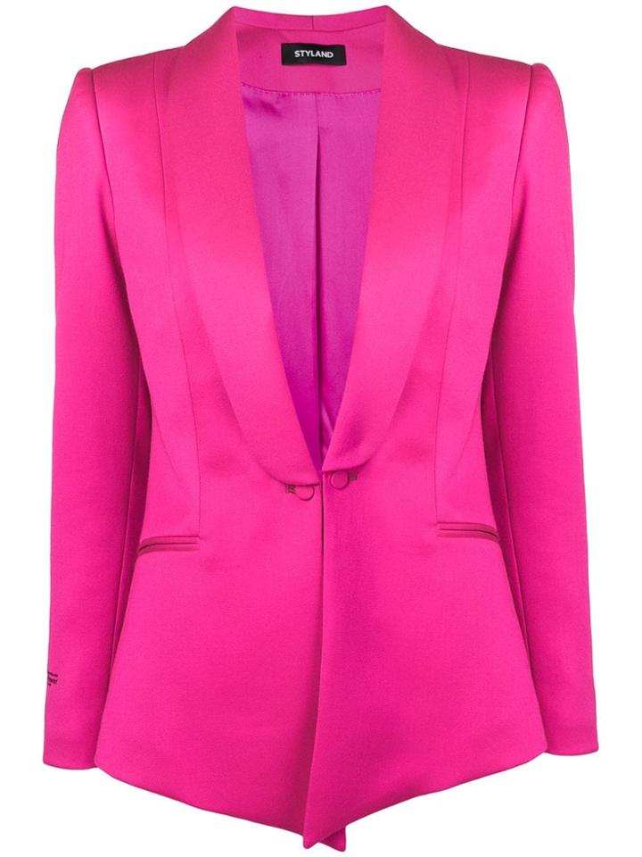 Styland Tailored Blazer - Pink & Purple