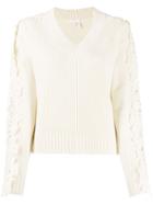 See By Chloé Lace Detail Jumper - White