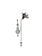 Alexander Mcqueen Pearl And Swarovski Crystal Ear Cuff, Women's, Size: Small, Metallic