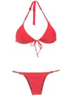 Amir Slama Embellished Bikini Set - Red