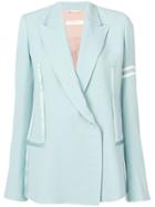 Ssheena Stripe Detail Double Breasted Blazer - Blue