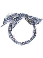 Maison Michel - Oversized Floral Bow Headband - Women - Cotton - One Size, Blue, Cotton