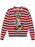 Gucci Wool Lurex Striped Sweater With Rabbit - Multicolour