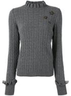 Red Valentino Cable Knit Slim-fit Jumper - Grey