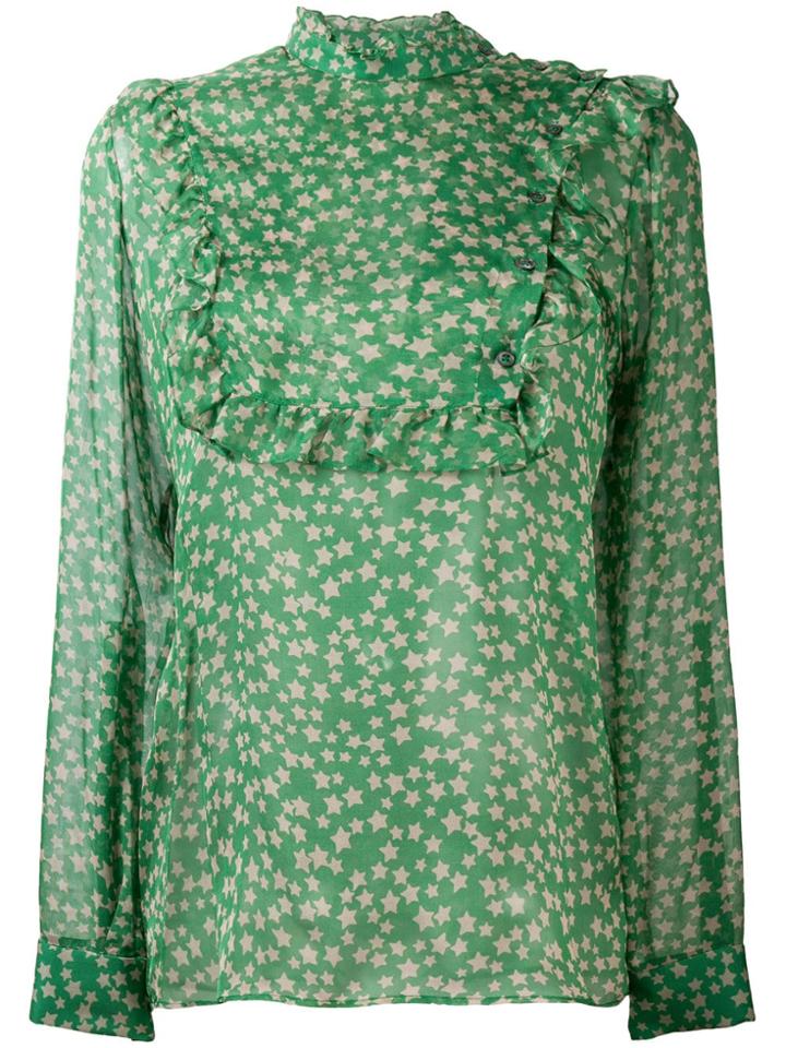 No21 Star Print Blouse - Green