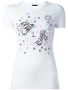 Versace Floral Medusa T-shirt, Women's, Size: 42, White, Spandex/elastane/viscose