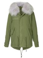 Mr & Mrs Italy Fur Collared Coat - Green