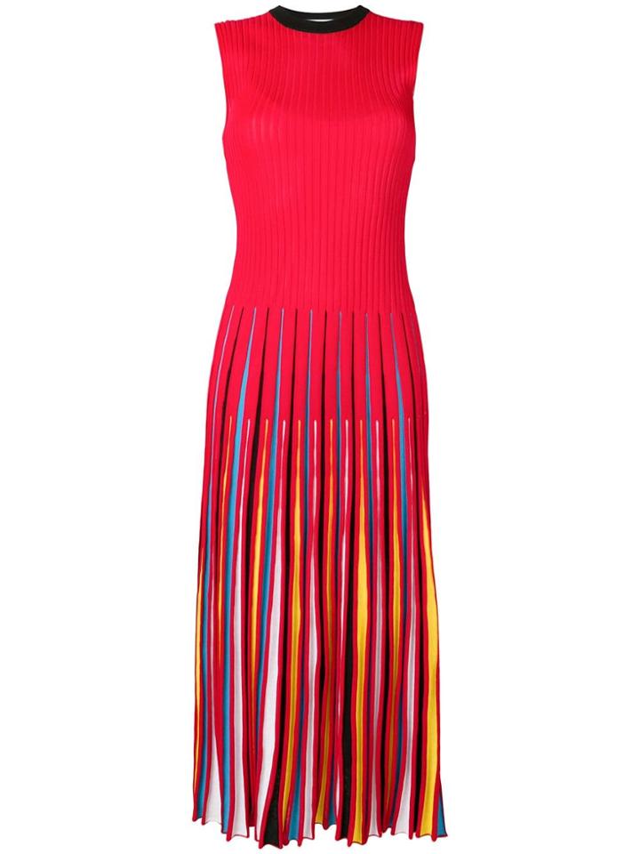 Msgm Pleated Dress - Red