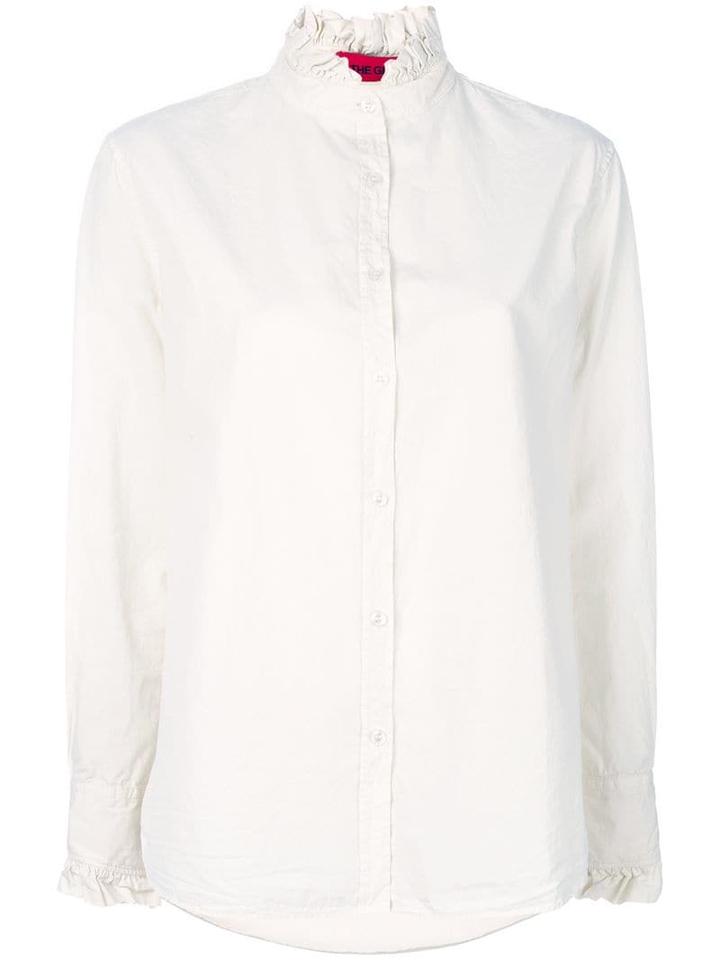 The Gigi Ruffled Collar Shirt - Neutrals