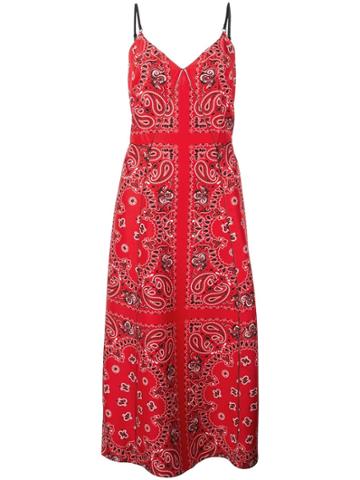Alexander Wang Banda Print Midi Dress - Red