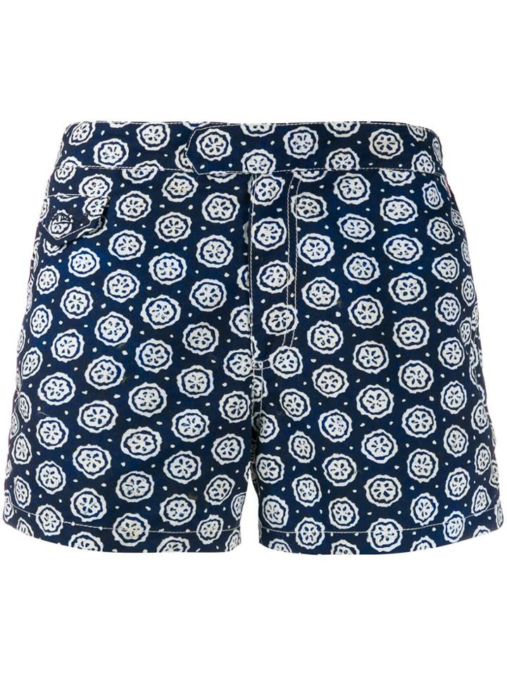 Mc2 Saint Barth Abstract Print Swim Shorts - Blue