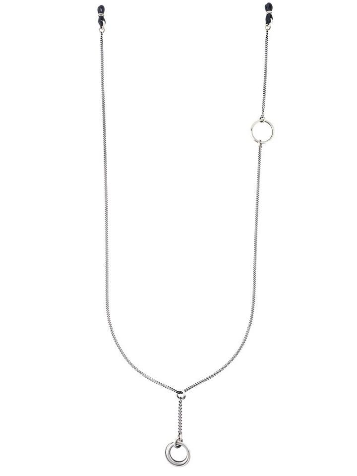 Ann Demeulemeester Double Ring Pendant Necklace, Women's, Metallic