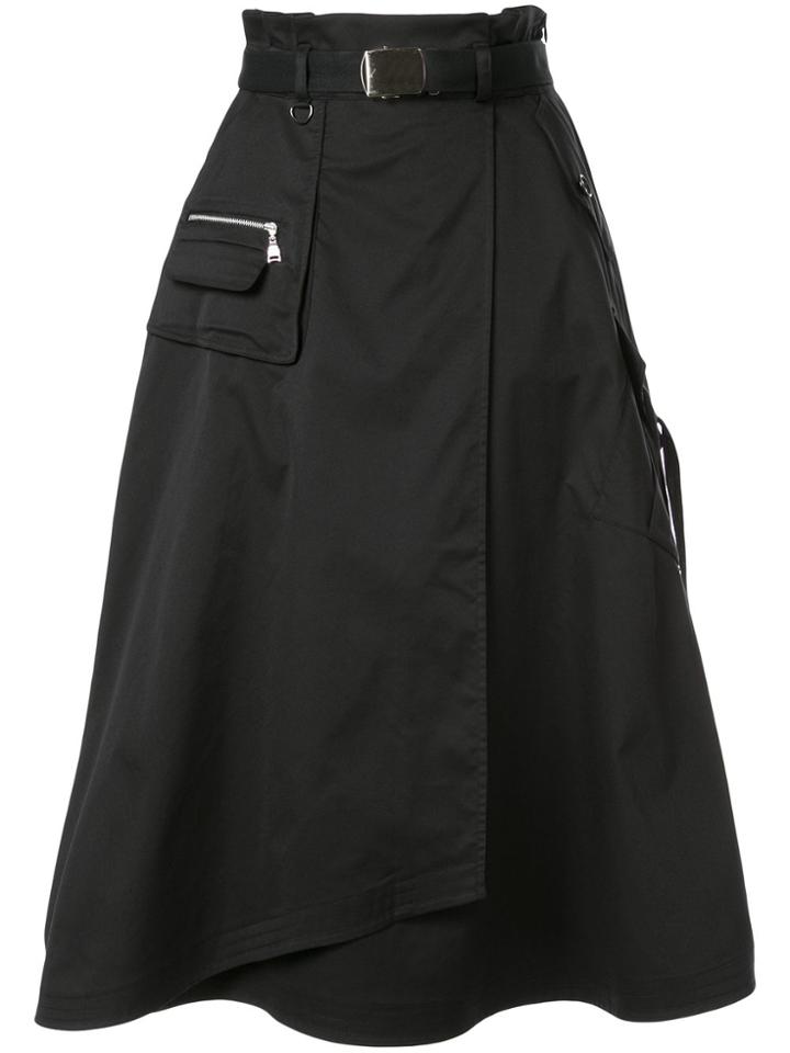 Loveless Flared Cargo Skirt - Black