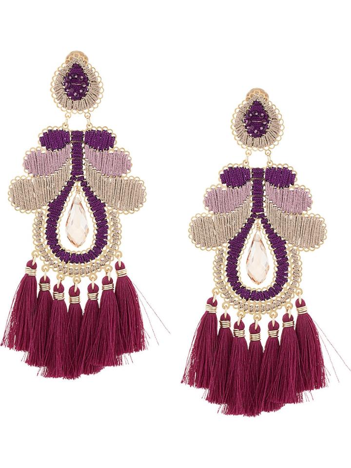 Mercedes Salazar Curubas Fringe Drop Earrings - Metallic