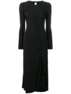 Pinko Ruched Detail Flared Dress - Black