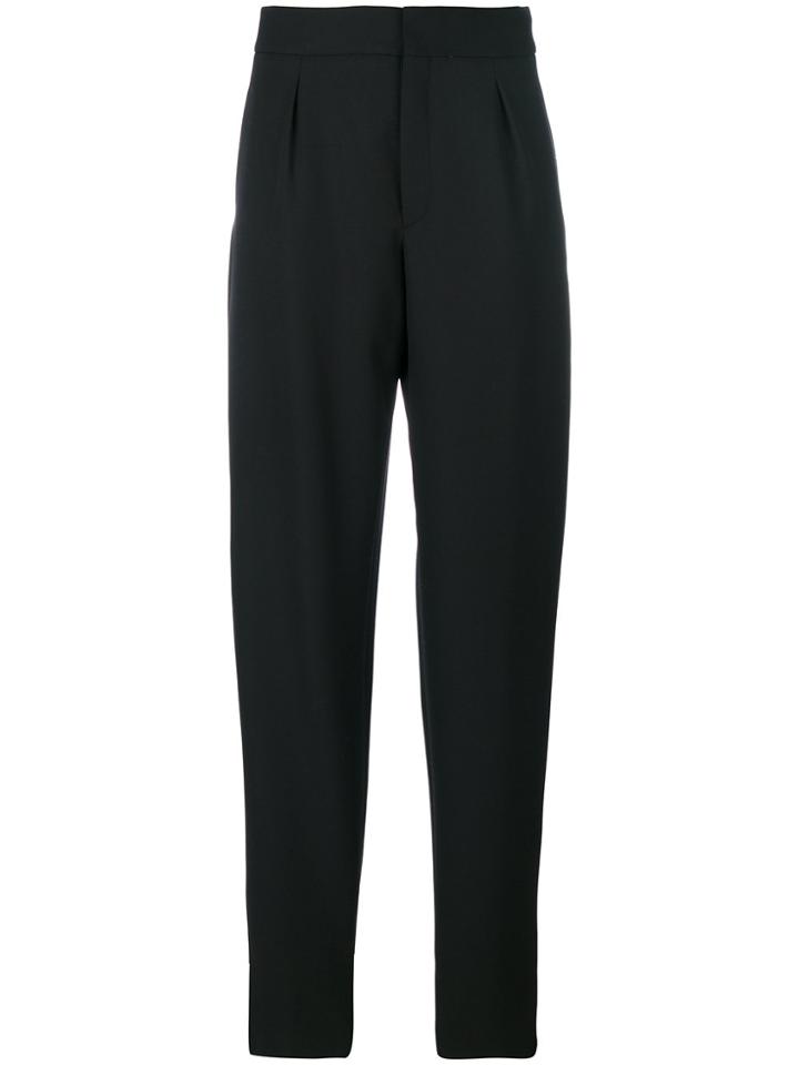 Saint Laurent Tapered High Waist Trousers - Black