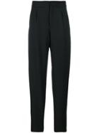 Saint Laurent Tapered High Waist Trousers - Black