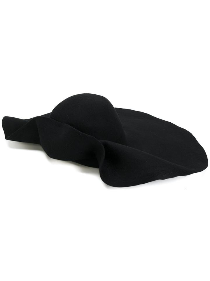 Isabel Benenato Wide Brim Hat - Black