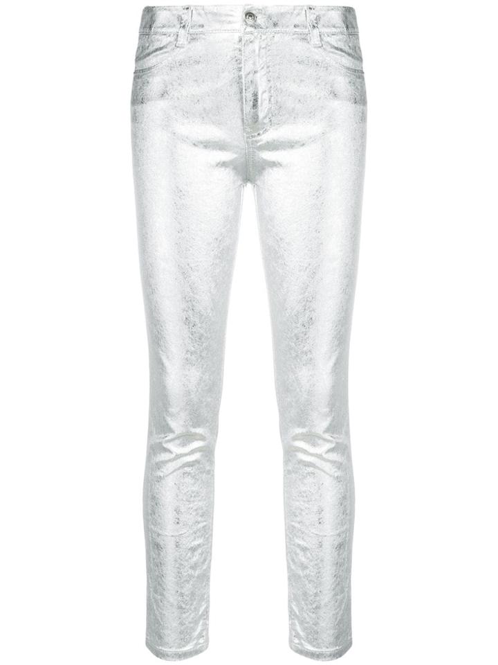 Ermanno Scervino Faux Leather Trousers - Silver
