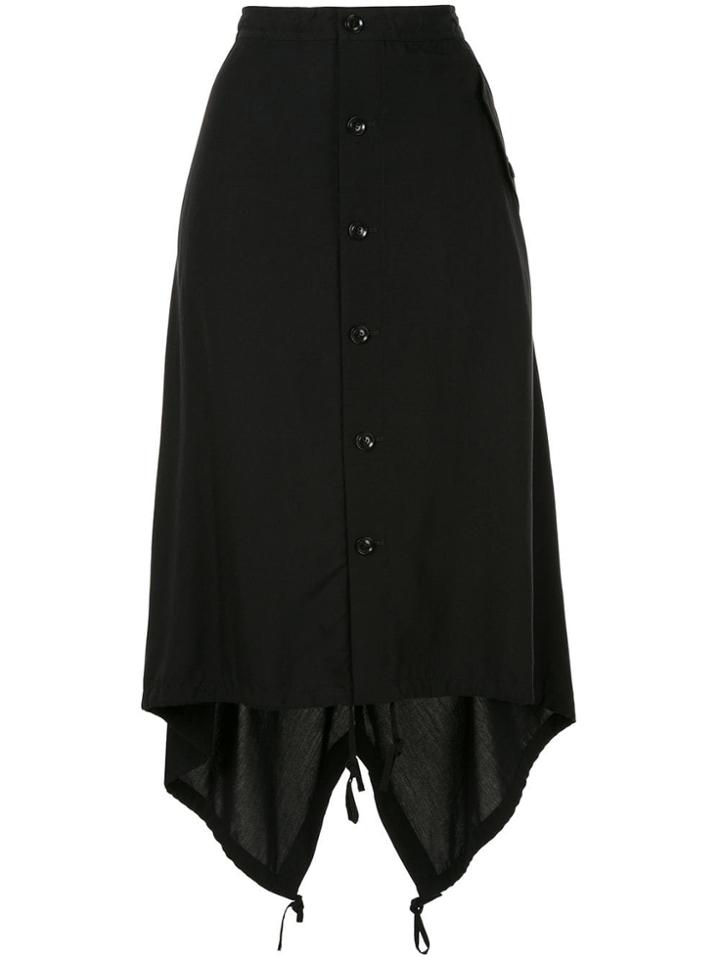 Y's Buttoned High Waisted Skirt - Black