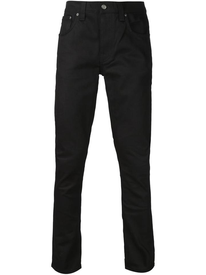Nudie Jeans Co Grim Tim Black Ring Tapered Jeans, Men's, Size: 30/32, Organic Cotton/spandex/elastane