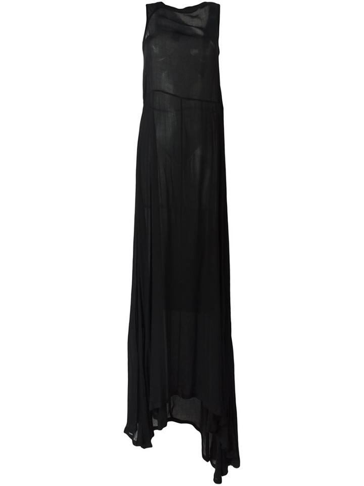 Ann Demeulemeester Semi-sheer Gown, Women's, Size: 38, Black, Rayon/wool