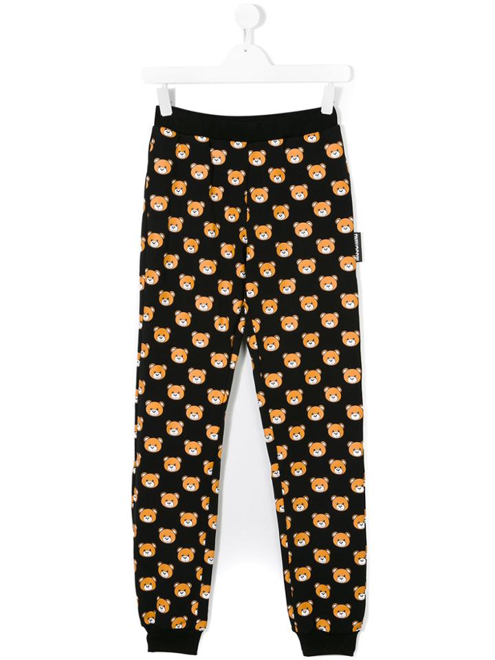 Moschino Kids Teddy Print Track Pants - Black