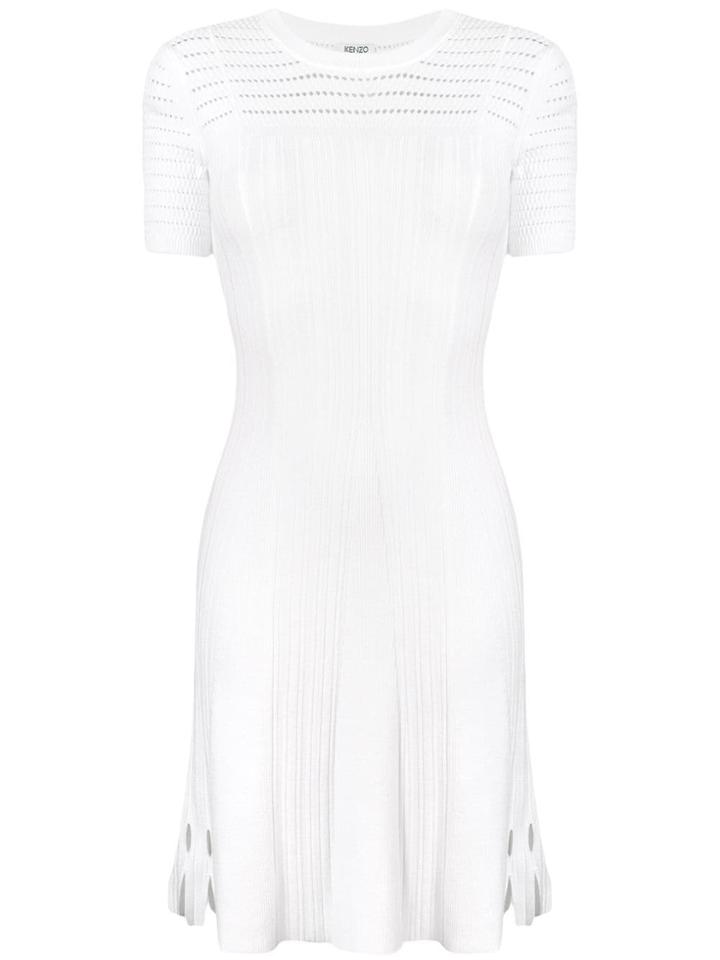 Kenzo Shortsleeved Knit Dress - White