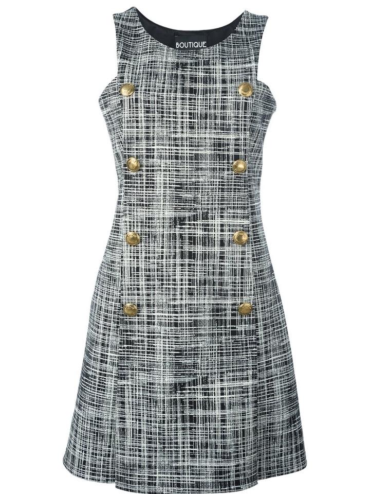 Boutique Moschino Scratchy Print Dress, Women's, Size: 38, Black, Polyamide/other Fibers
