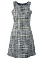 Boutique Moschino Scratchy Print Dress, Women's, Size: 38, Black, Polyamide/other Fibers