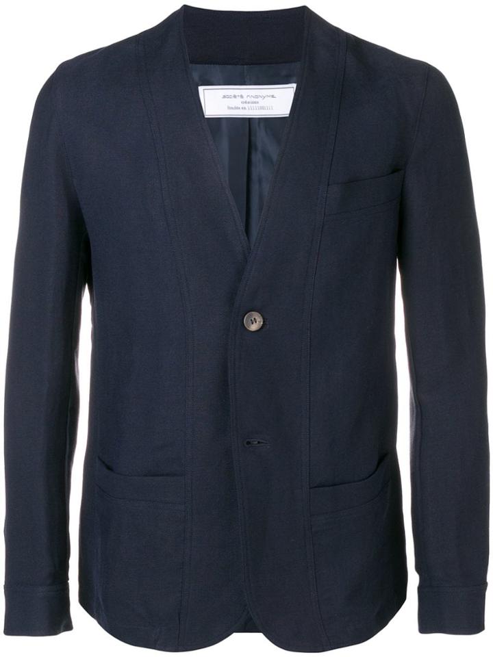 Société Anonyme Trip Collarless Blazer - Blue