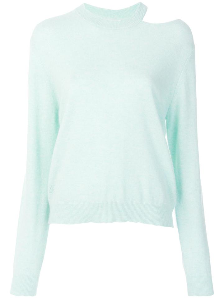 Zadig & Voltaire Long Sleeved Distressed Jumper - Blue
