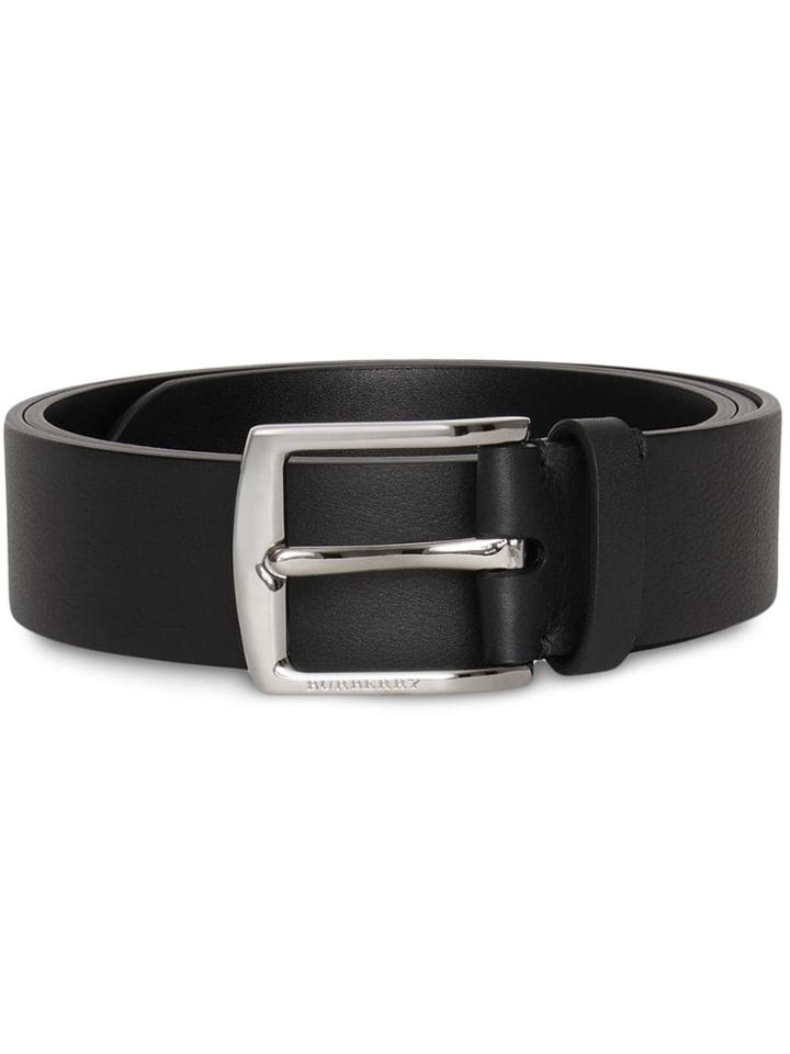 Burberry Embossed Crest Leather Belt - Black