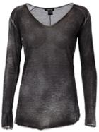 Avant Toi V Neck Semi Sheer Relaxed Fit Jumper