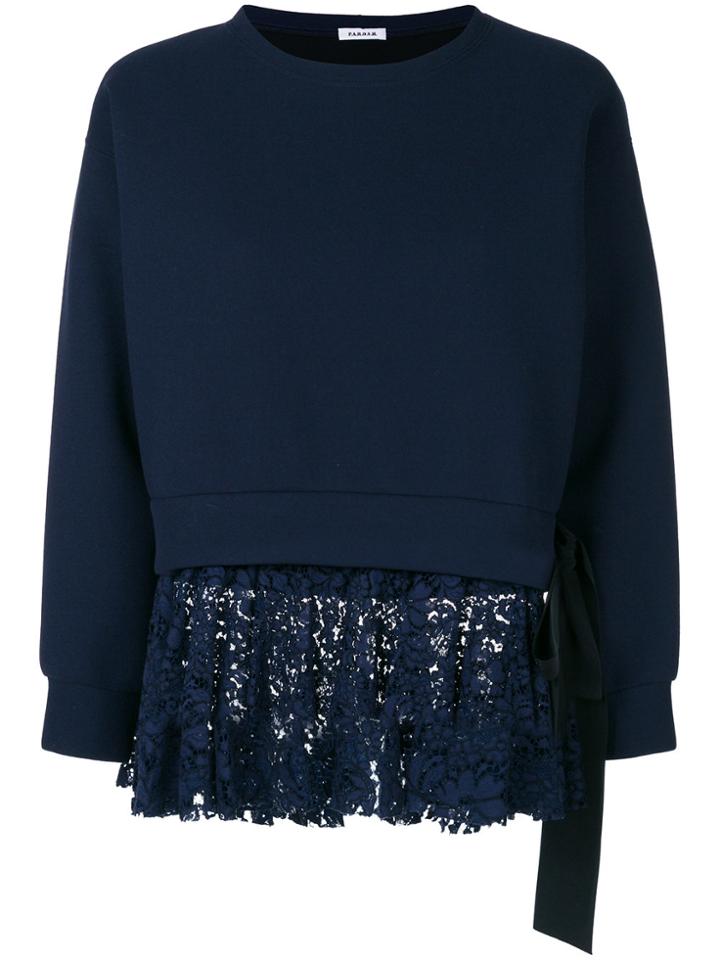 P.a.r.o.s.h. Lace Underlayered Sweatshirt - Blue