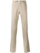 Salvatore Ferragamo - Straight-leg Trousers - Men - Cotton/linen/flax - 50, Nude/neutrals, Cotton/linen/flax