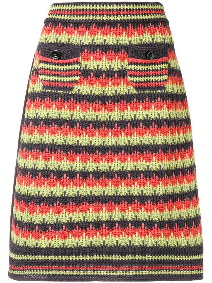 Missoni Vintage Stripe Knitted Skirt - Green