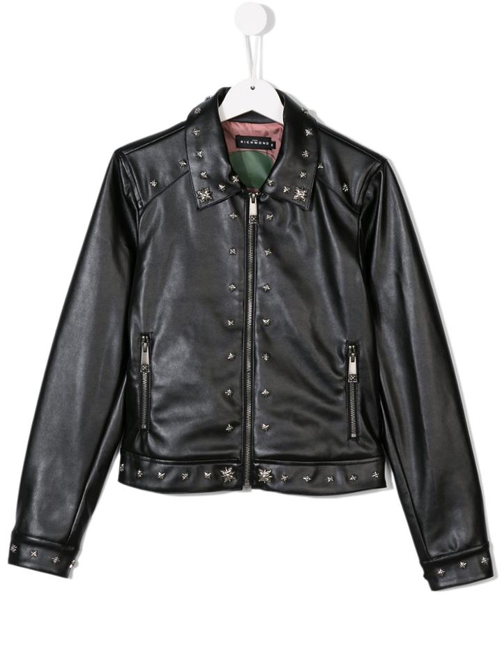 John Richmond Kids Teen Studded Faux Leather Jacket - Black