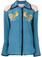 Antonia Zander Shirt With Bird Embroidered Patches - Blue