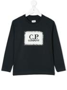 Cp Company Kids Logo Print Top - Blue