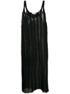 Aviù - Pleated Midi Dress - Women - Polyester/viscose - 42, Black, Polyester/viscose