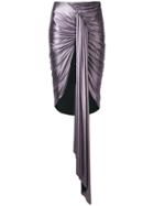 Alexandre Vauthier Metallic Draped Skirt - Pink & Purple