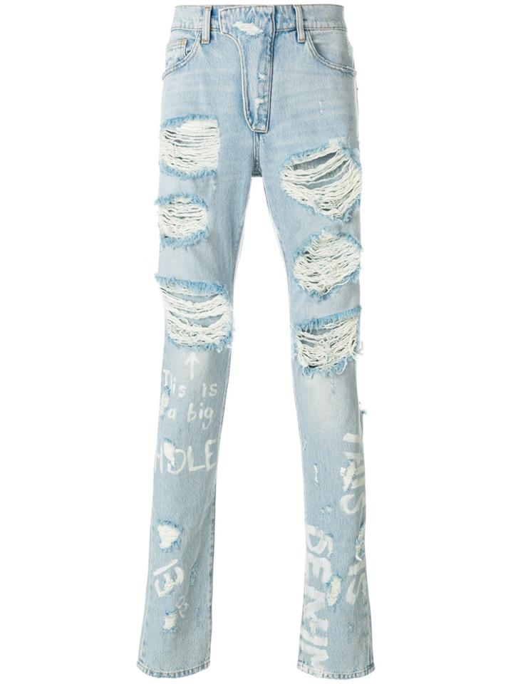 Ih Nom Uh Nit Denim Destroyed Jeans - Blue