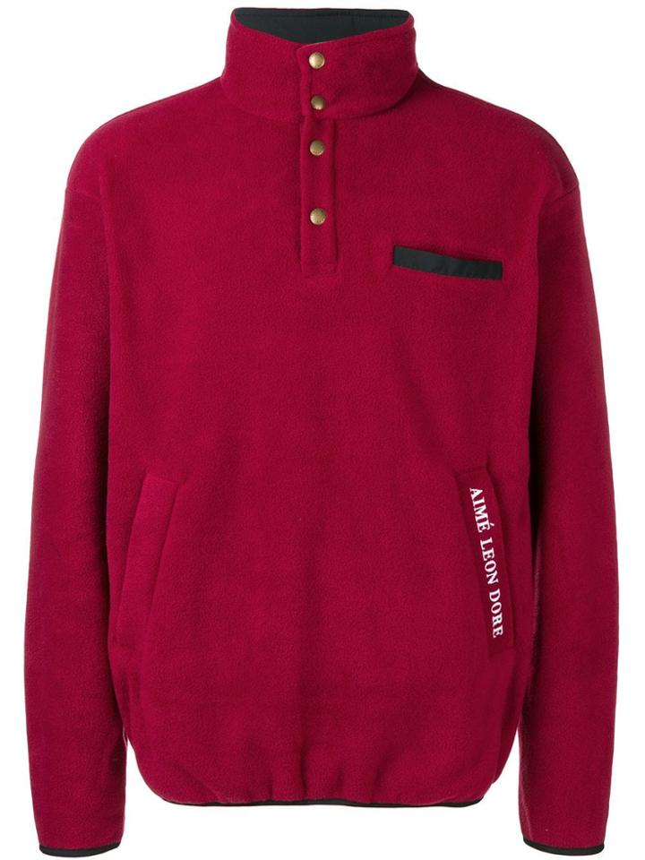 Aimé Leon Dore Winter Buttoned Sweater - Red