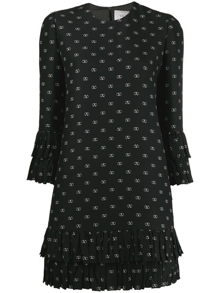 Valentino Vlogo Polka Dot Shift Dress - Black
